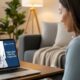 Woman having video consultation with doctor on laptop for Mochi Health telehealth obesity treatment at home