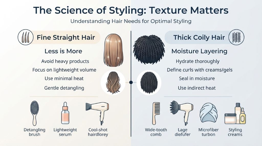 Styling tips for different hair textures