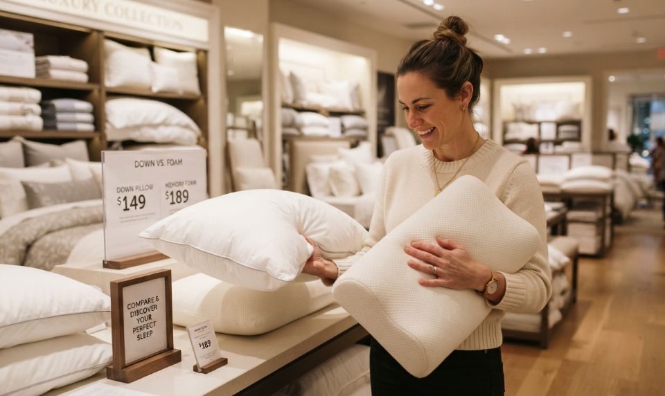 Choosing a pillow based on comfort, materials, and budget